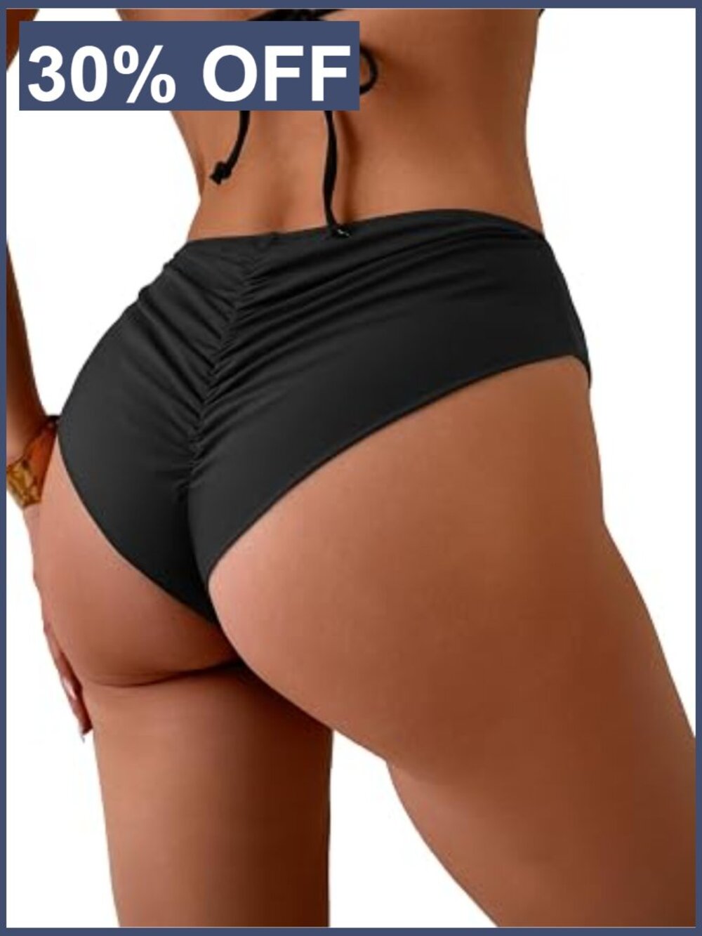 Cheeky Ruched Bikini Bottom High Waisted Tummy Control Swim Bottom Plus Size